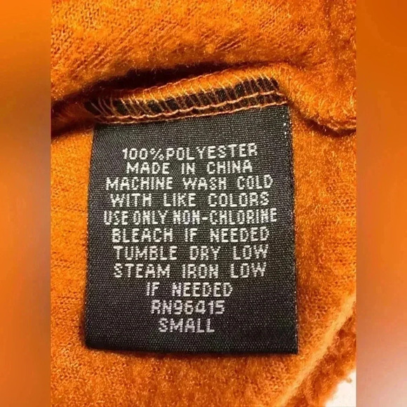 Massive Outdoors Fleece Hoodie Size Small  Orange And Blue Color Block 1/4 Zip - Picture 5 of 8